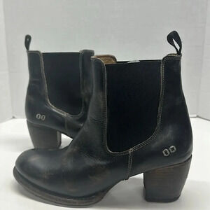 Bed Stu Lorn High Heel Heeled Chelsea Boots Leather Black Brown Distressed 11